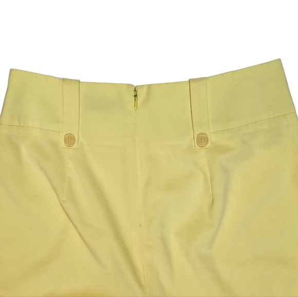 BCBG Maxazria Yellow Pintuck Ankle Dress Pants Size 10 ? Flat Front Work Career - Picture 10 of 16